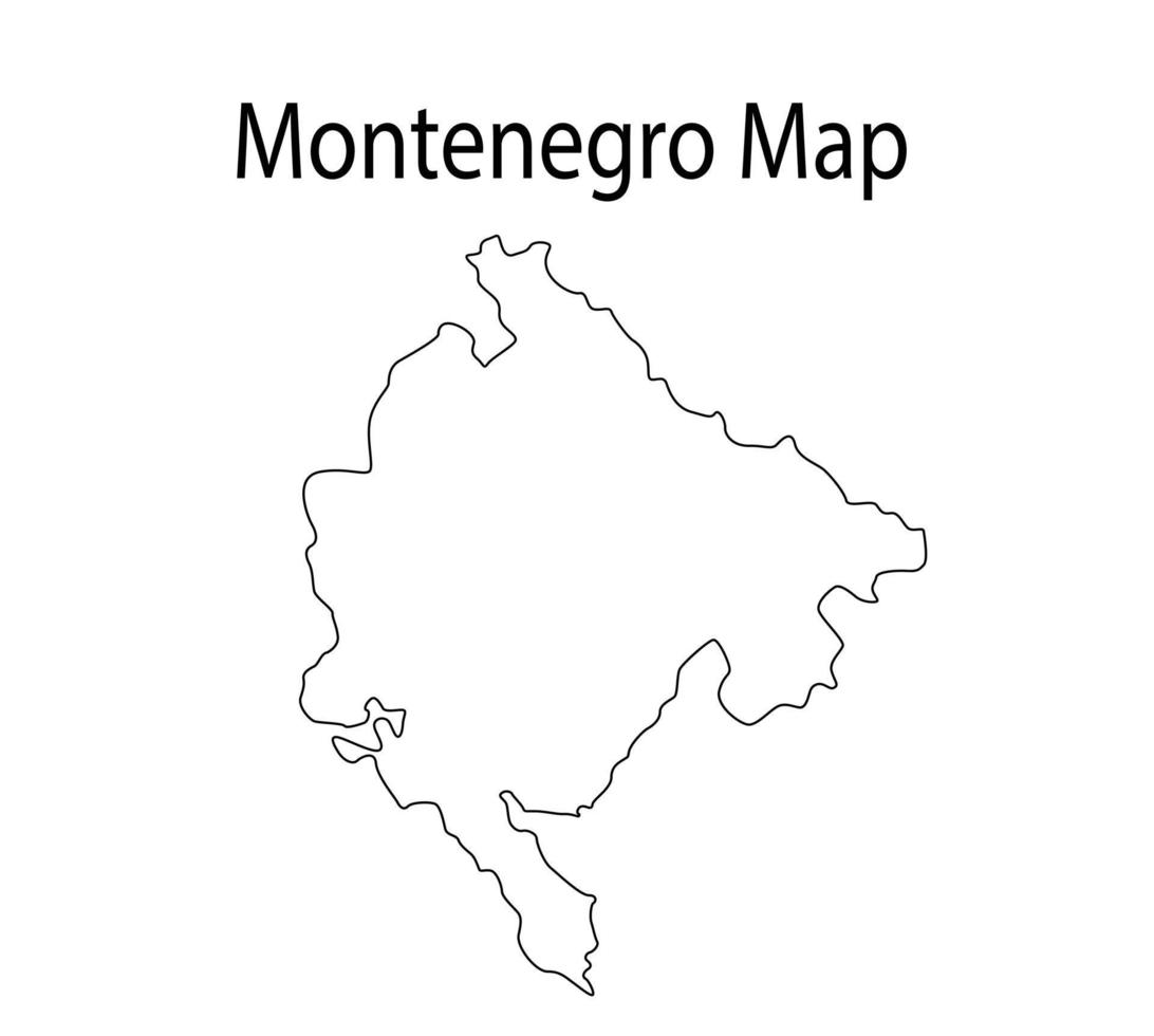 ilustração em vetor de contorno de mapa de montenegro em fundo branco