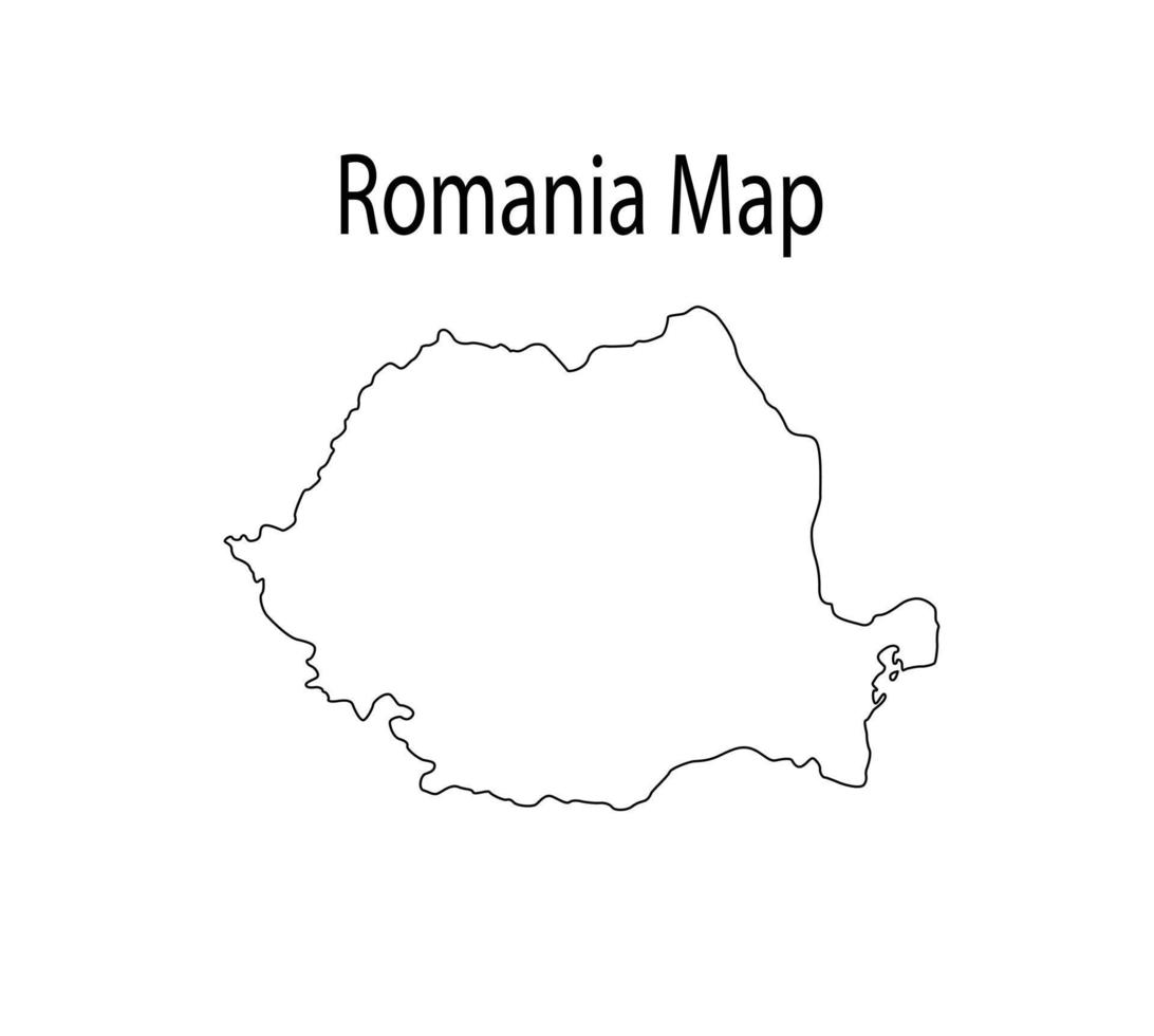 ilustração em vetor de contorno de mapa da Romênia em fundo branco