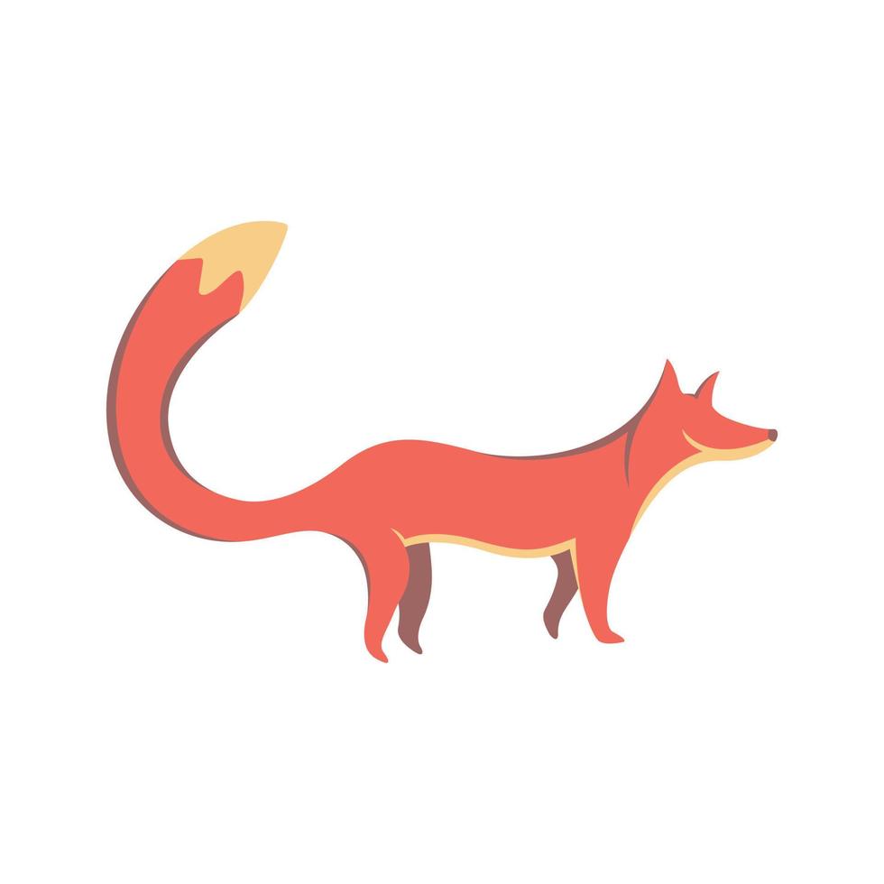 ilustração em vetor silhueta animal raposa vermelha design plano mínimo isolado no fundo branco