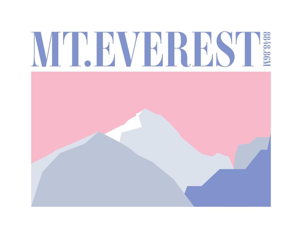 monte everest silhueta de montanha design de cartaz vintage impressão vetorial fundo de logotipo de roupas vetor