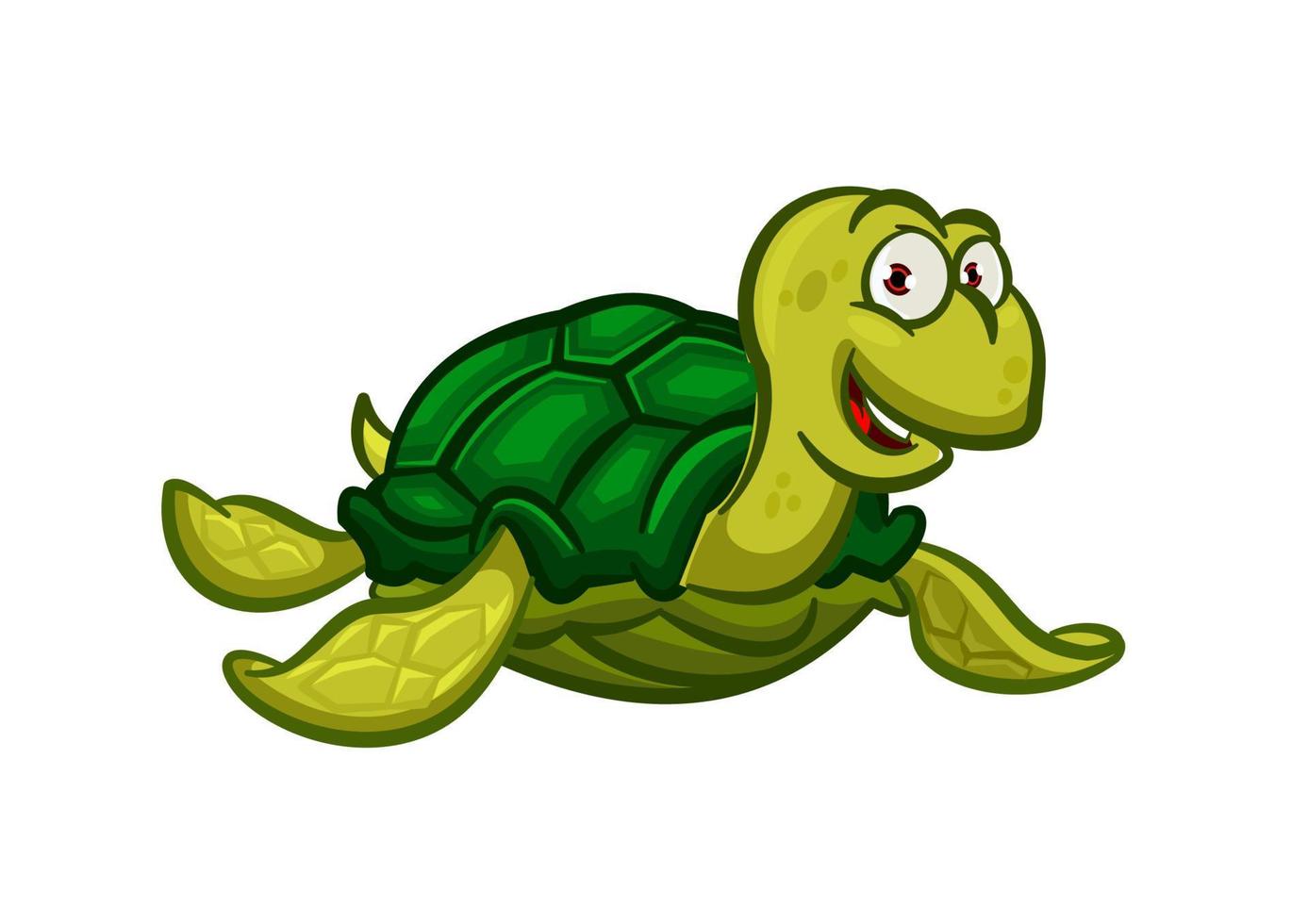 personagem de tartaruga marinha de natação dos desenhos animados vetor