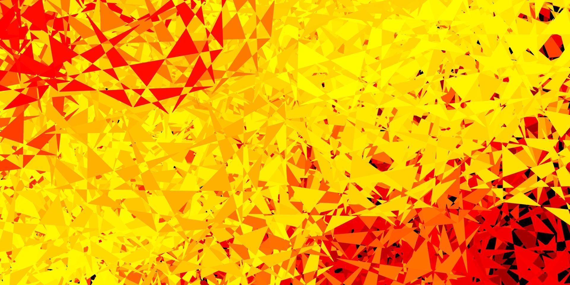 textura vector laranja claro com triângulos aleatórios.