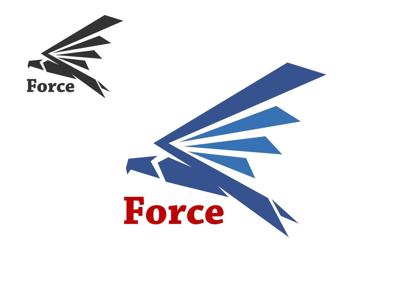 símbolo de força com falcão azul vetor