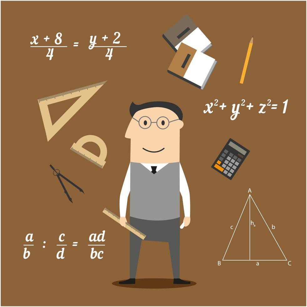 ícones de matemático ou professor e educação vetor