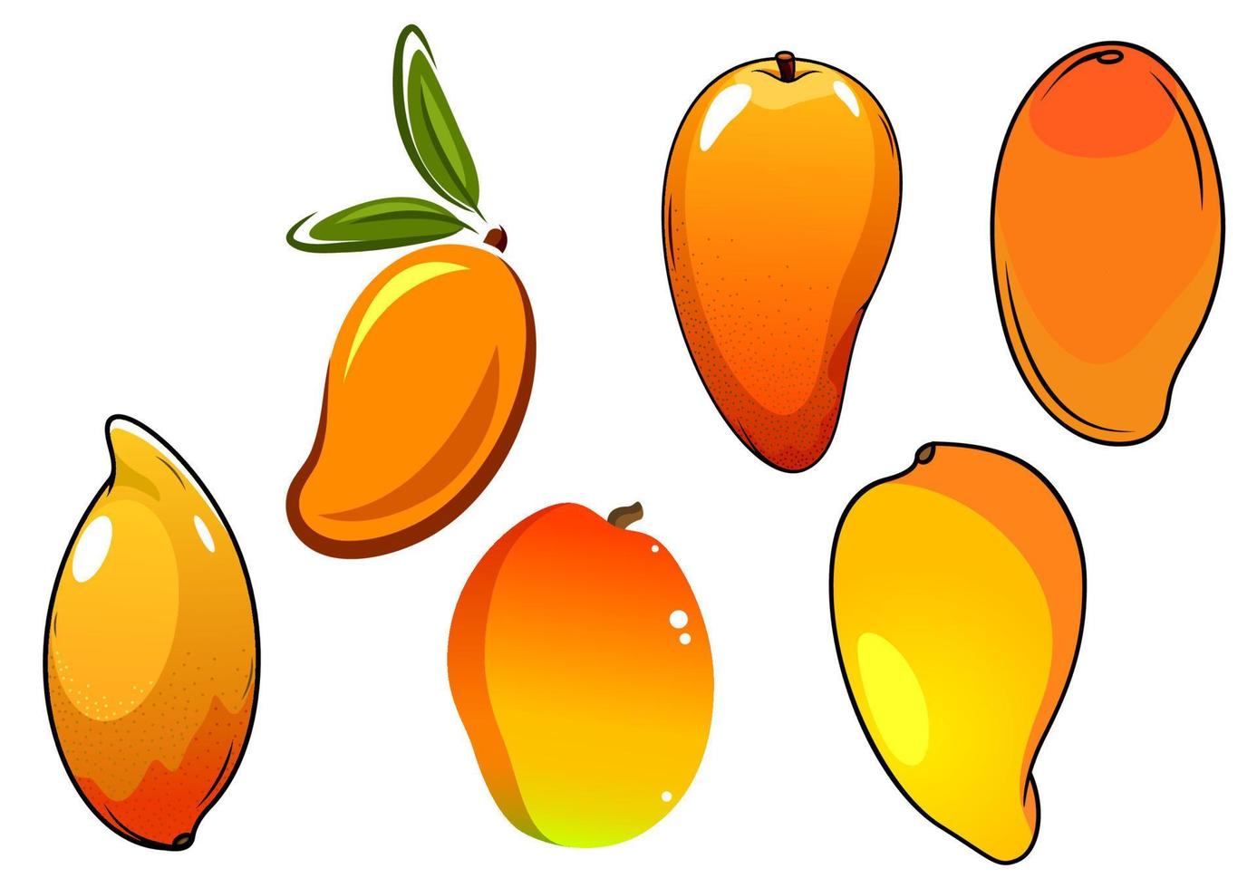 frutas tropicais frescas de manga laranja vetor