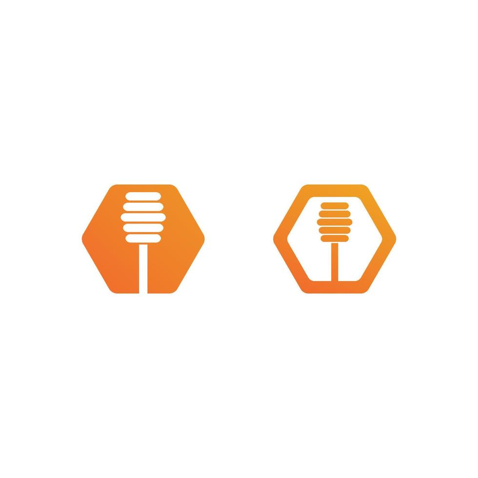Honey and Bee icon logo vector design animal e ilustração