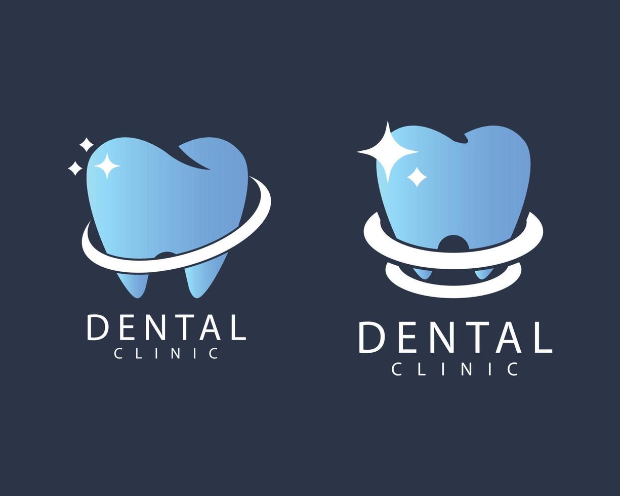 coleção de logotipo de dentes de clínica odontológica vetor