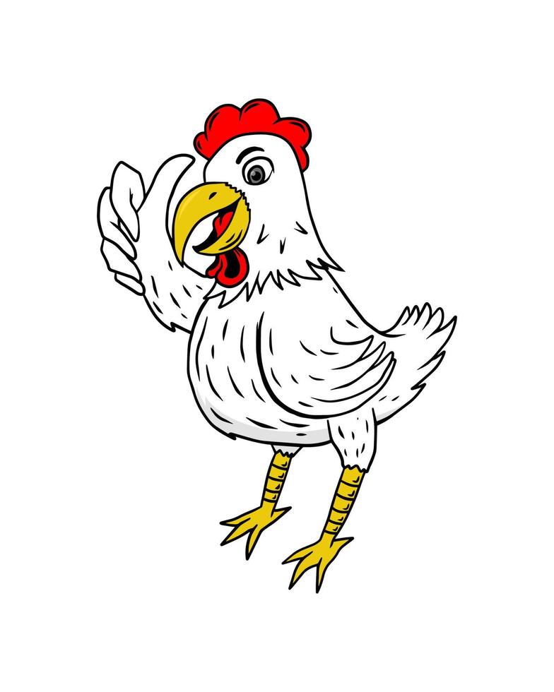 logotipo de frango e design de mascote vetor