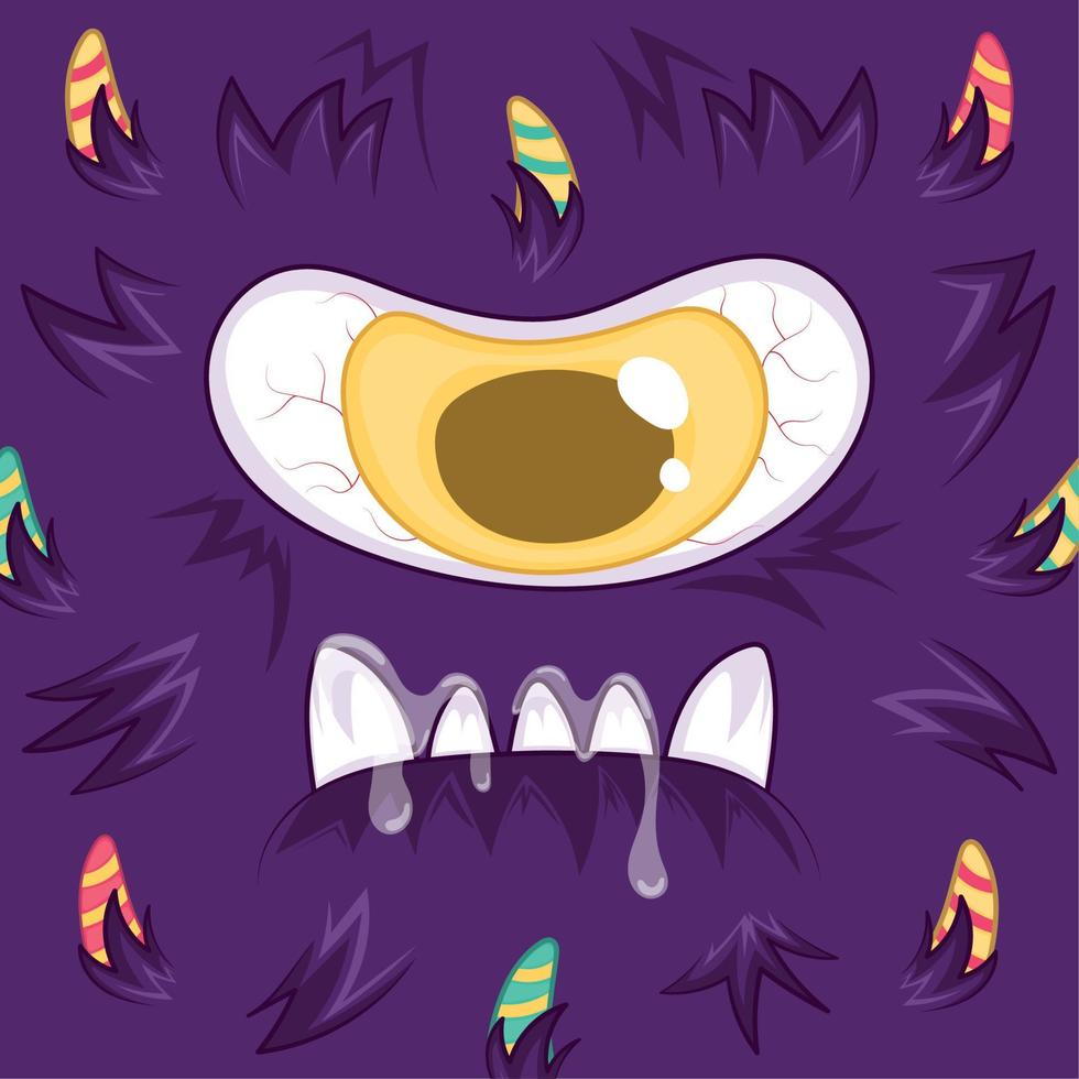 ilustração vetorial de fundo de avatar de monstro de um olho roxo com raiva vetor
