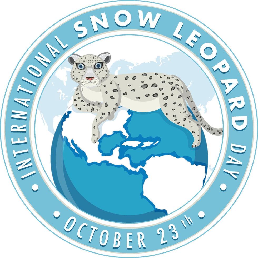 design de banner do dia internacional do leopardo da neve vetor