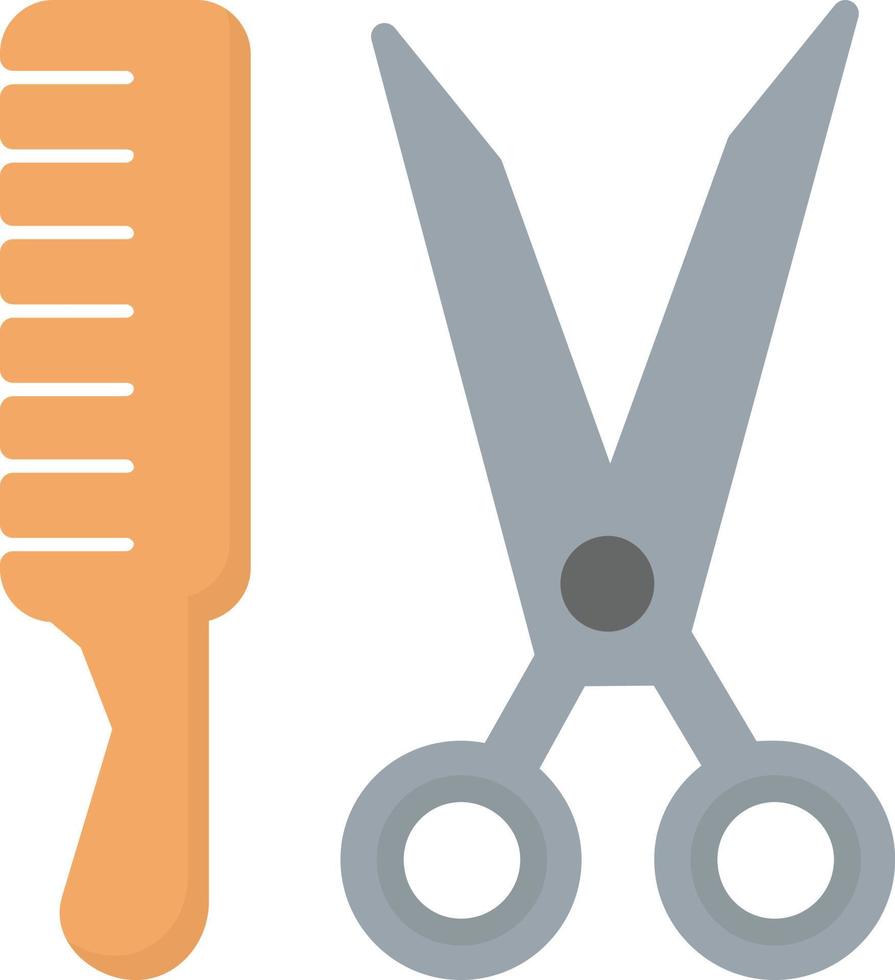 ícone plano de ferramentas de barbeiro vetor