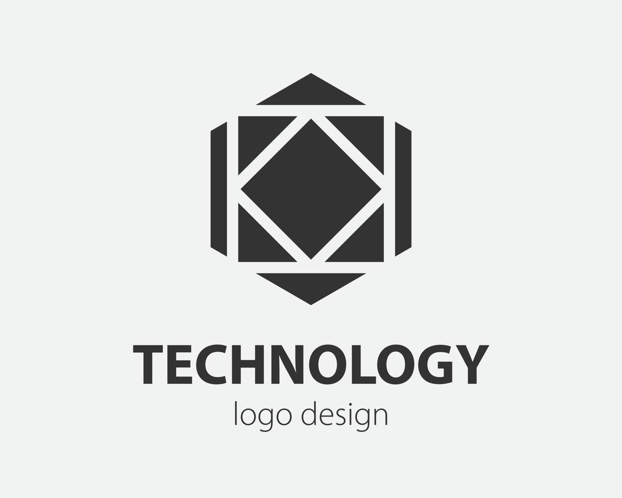 design de tecnologia de hexágono de vetor de logotipo de tendência. logotipo de tecnologia para sistema inteligente, aplicativo de rede, ícone de criptografia.