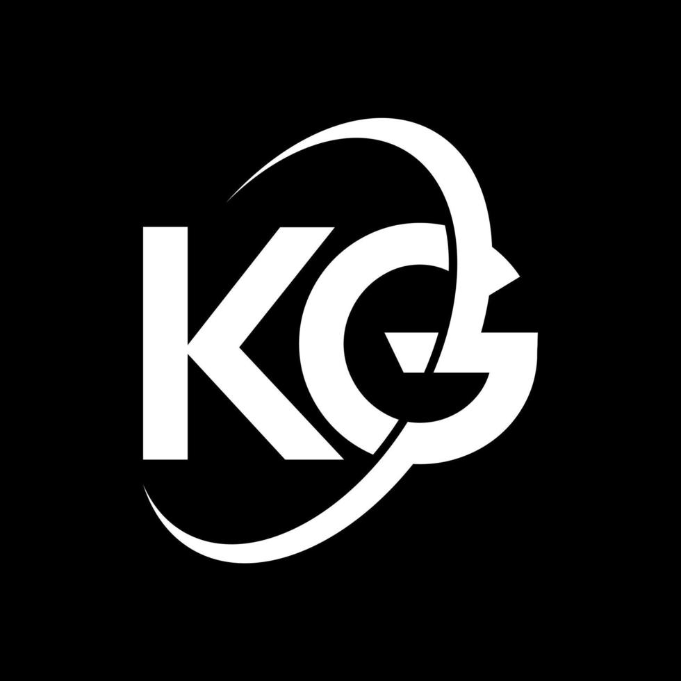 kg design de logotipo de letra. letras iniciais kg ícone do logotipo. carta abstrata kg modelo de design de logotipo mínimo. kg vetor de design de letra com cores pretas. logotipo kg.
