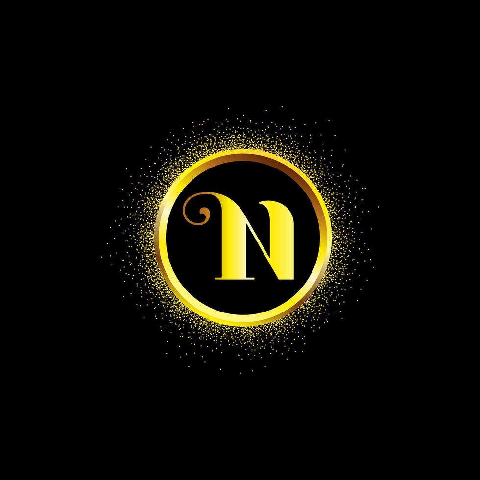 n letter design de logotipo para empresa de moda e beleza e spa. n ícone de vetor de letra. n logotipo dourado