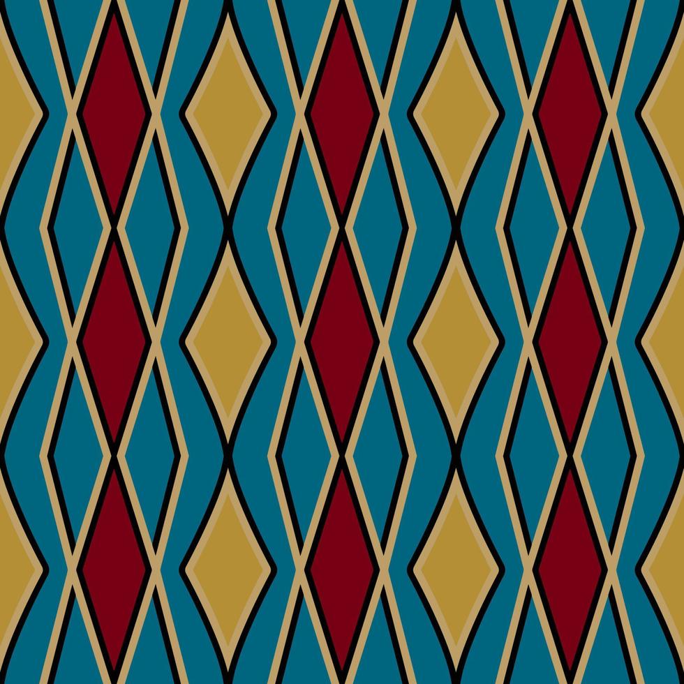 sem costura padrão colorido com forma tribal. projetado em ikat, boho, asteca, folk, motivo, estilo árabe de luxo. ideal para vestuário de tecido, cerâmica, papel de parede. ilustração vetorial vetor
