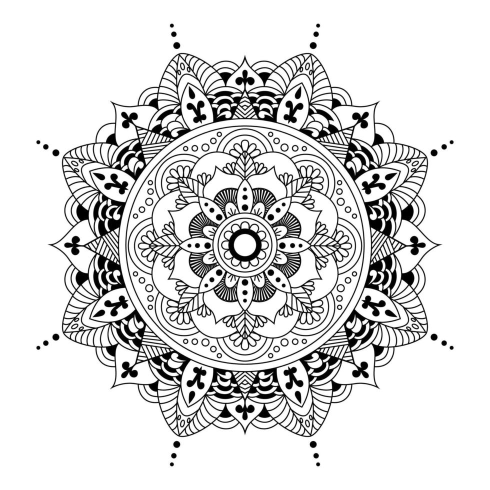 luxo criativo da arte de linha de mandala vetor