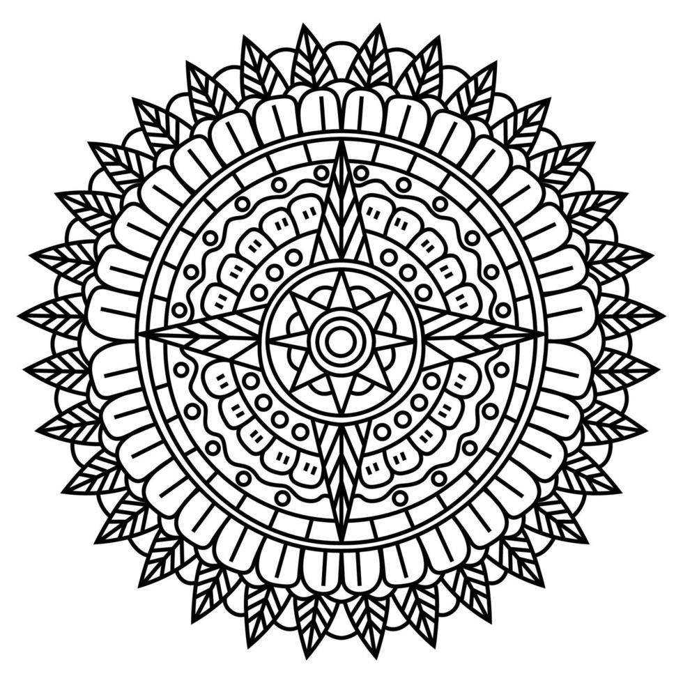 luxo criativo da arte de linha de mandala vetor