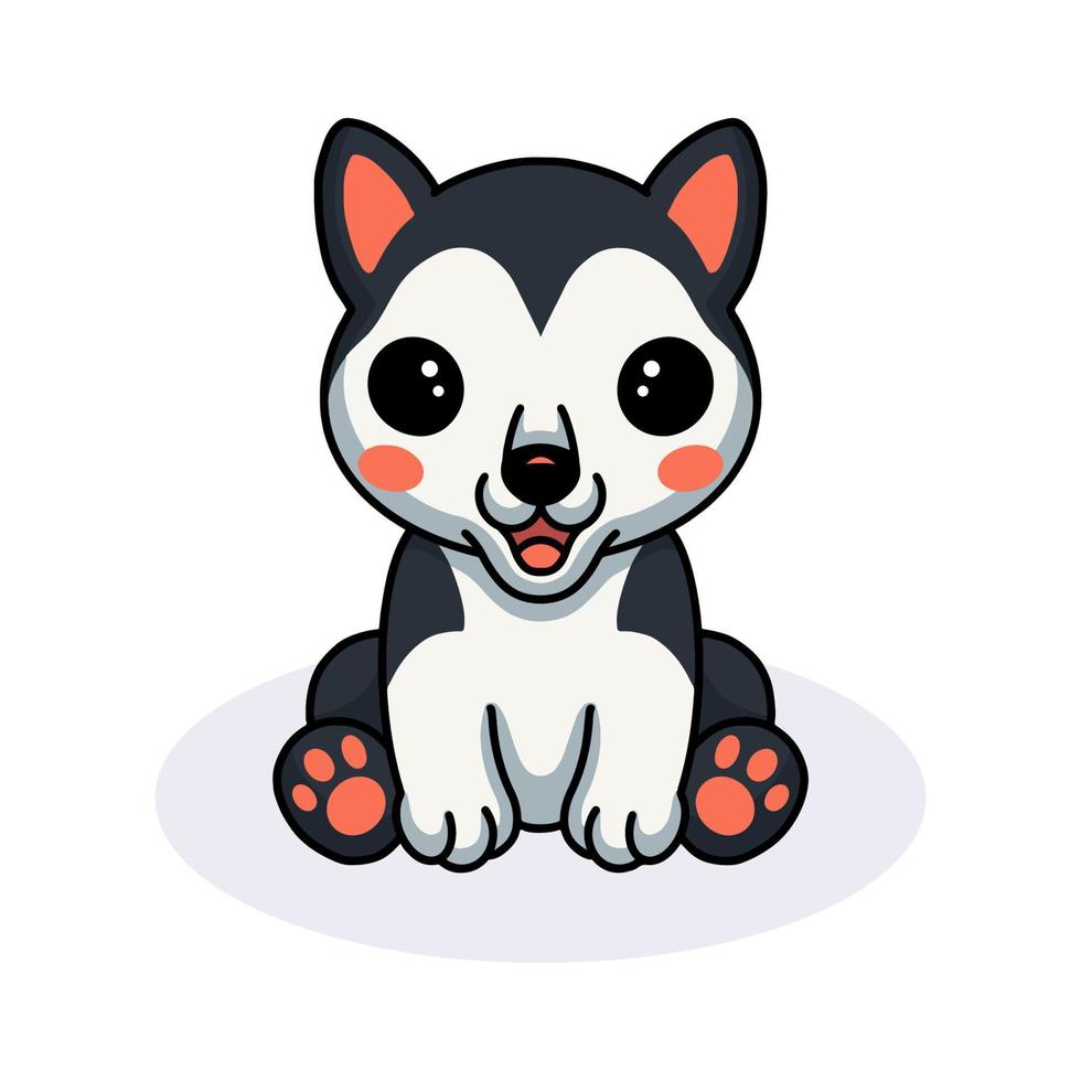 desenho de cachorrinho husky fofo vetor