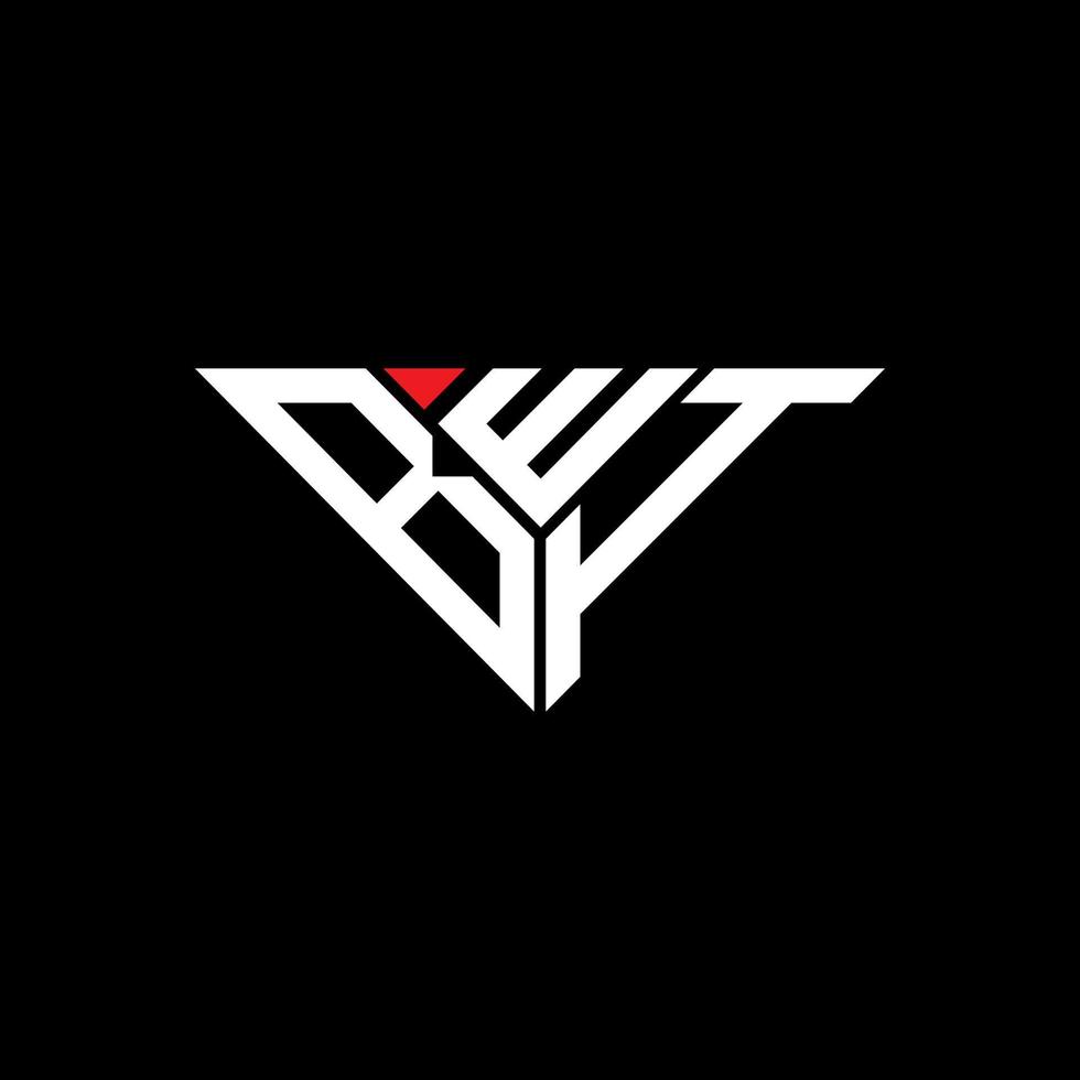 design criativo do logotipo da letra bwi com gráfico vetorial, logotipo simples e moderno da bwi em forma de triângulo. vetor