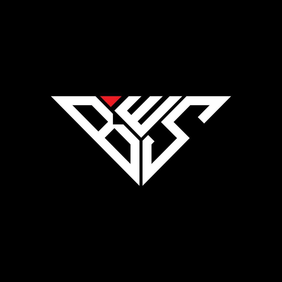 design criativo do logotipo da letra bws com gráfico vetorial, logotipo simples e moderno bws em forma de triângulo. vetor