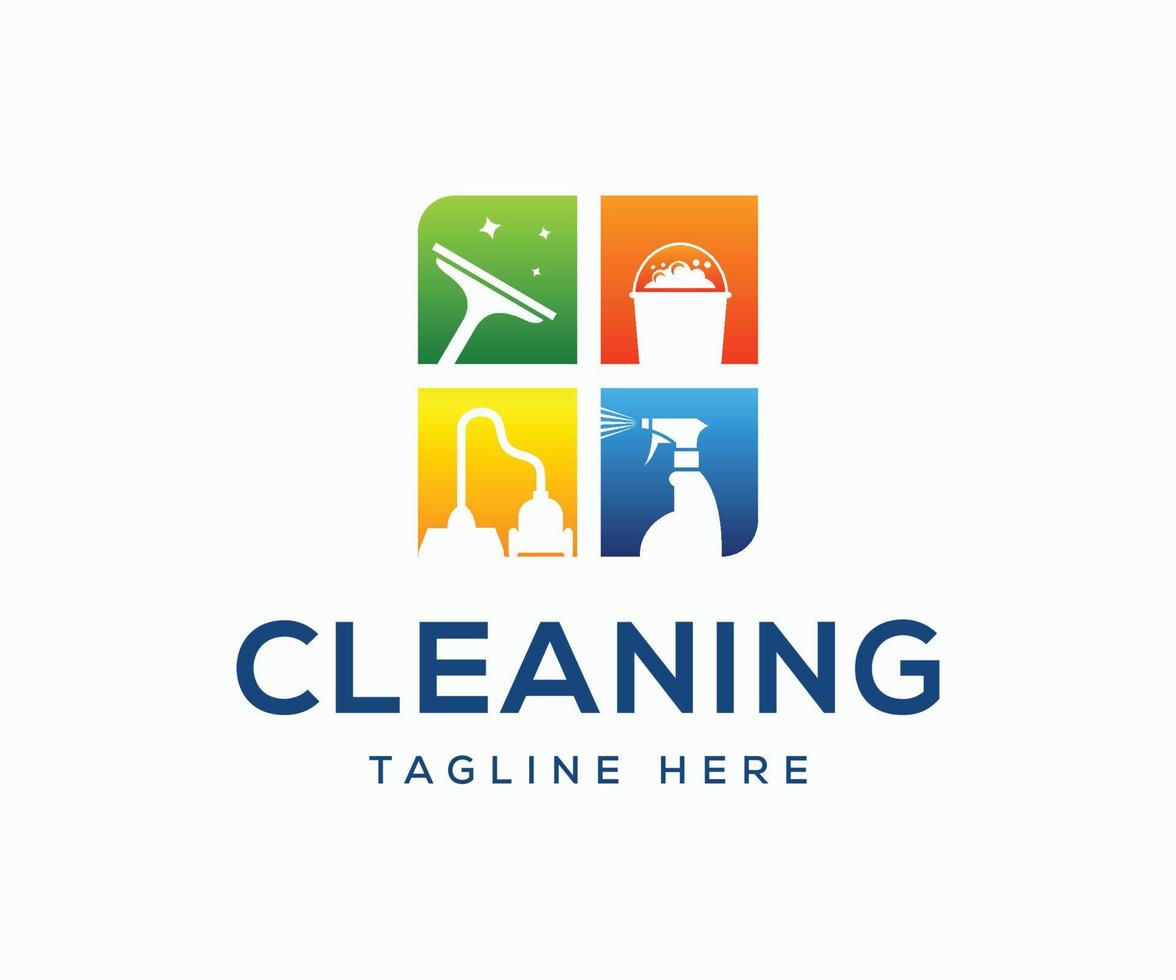 modelo de design de logotipo de limpeza moderno vetor