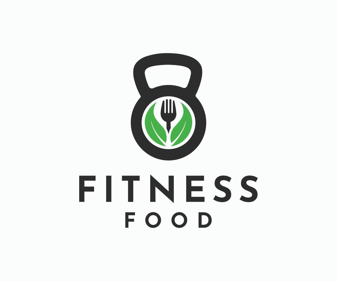 modelo de logotipo de fitness de alimentos orgânicos vetor