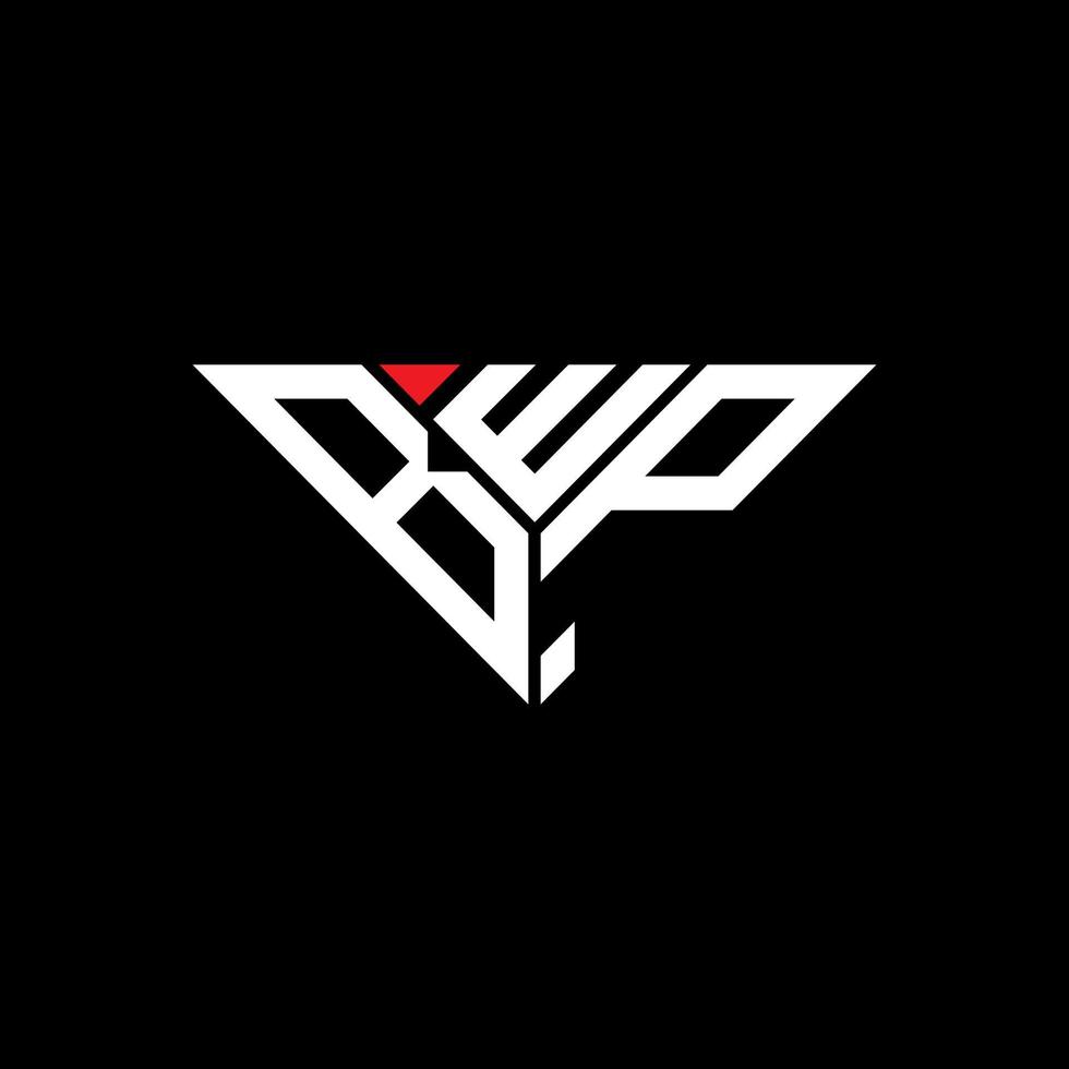 design criativo do logotipo da carta bwp com gráfico vetorial, logotipo simples e moderno bwp em forma de triângulo. vetor