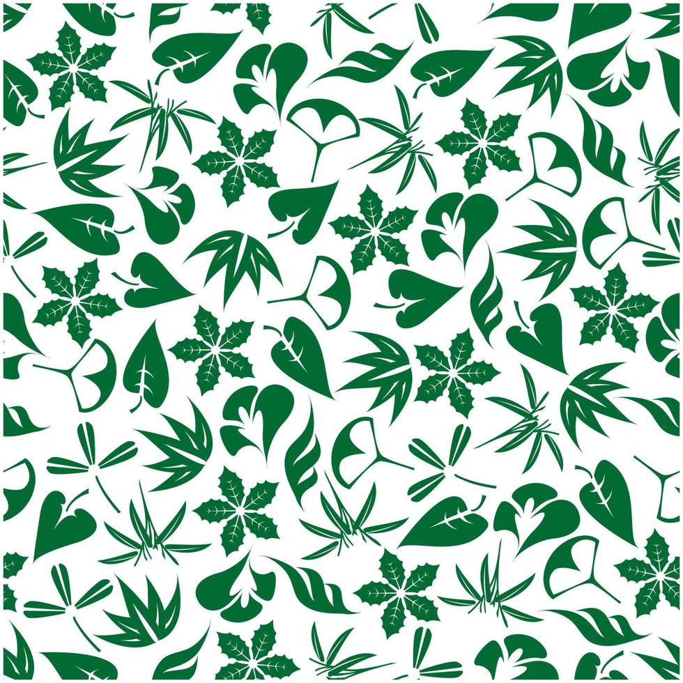 padrão de folhas e galhos verde esmeralda sem costura vetor