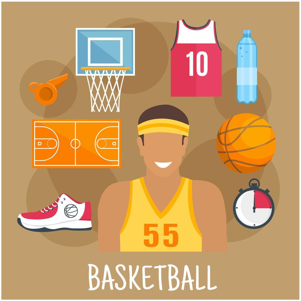 ícone plano de guarda de basquete para design de esportes de bola vetor