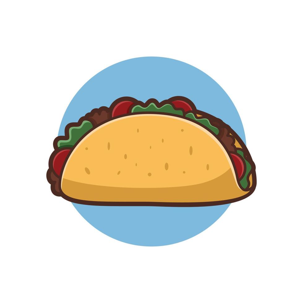 ilustração de desenho vetorial de taco - ilustração de fast food isolada em um fundo branco, vetor