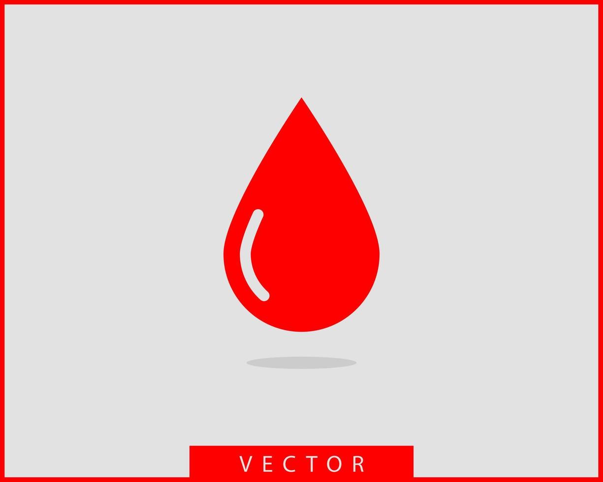 ícone de vetor de gota de sangue vermelho isolado no fundo branco.