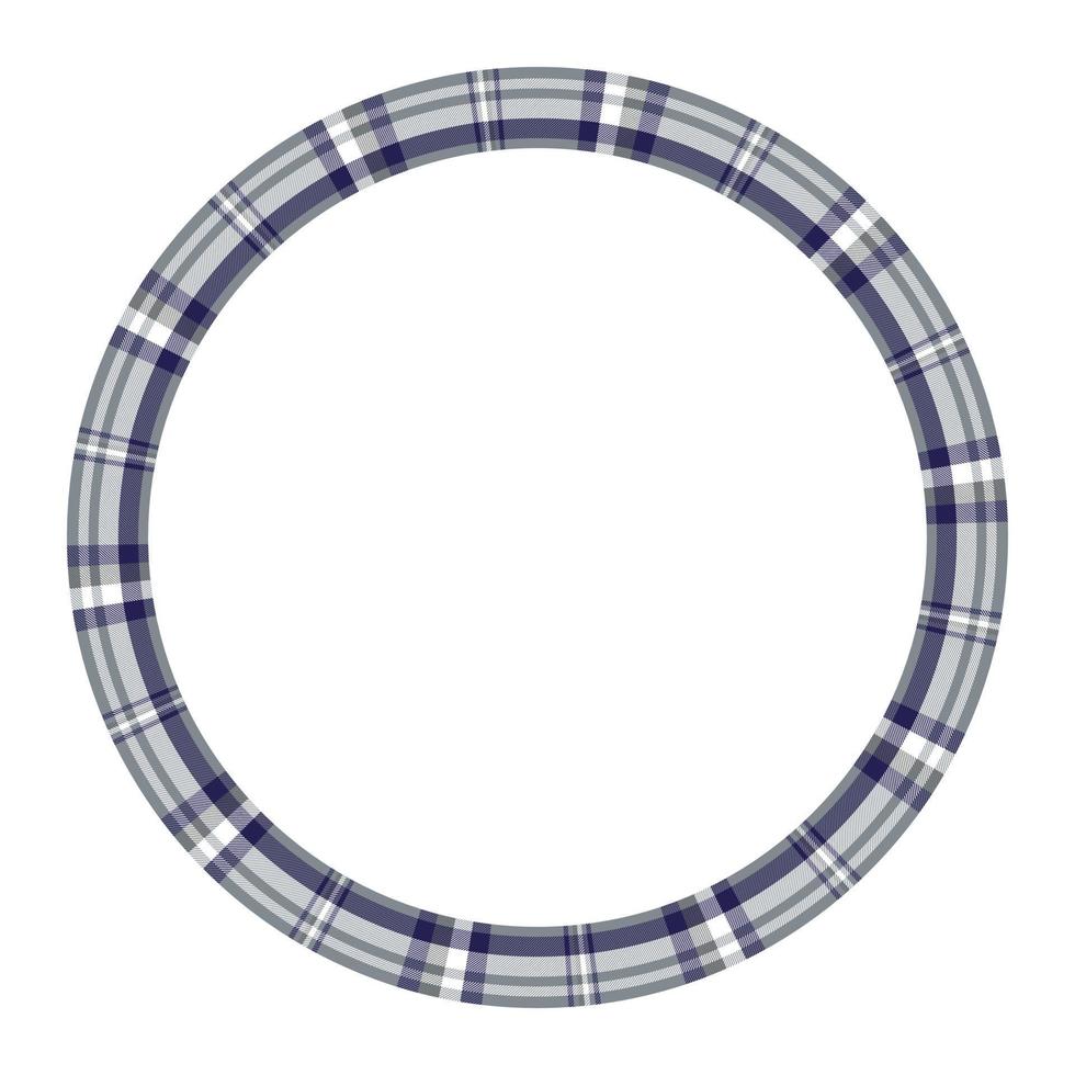modelo de design de padrão vintage de vetor de moldura redonda. borda do círculo projeta textura de tecido xadrez. fundo de tartan escocês para arte de colagem, cartão gif, artesanato.