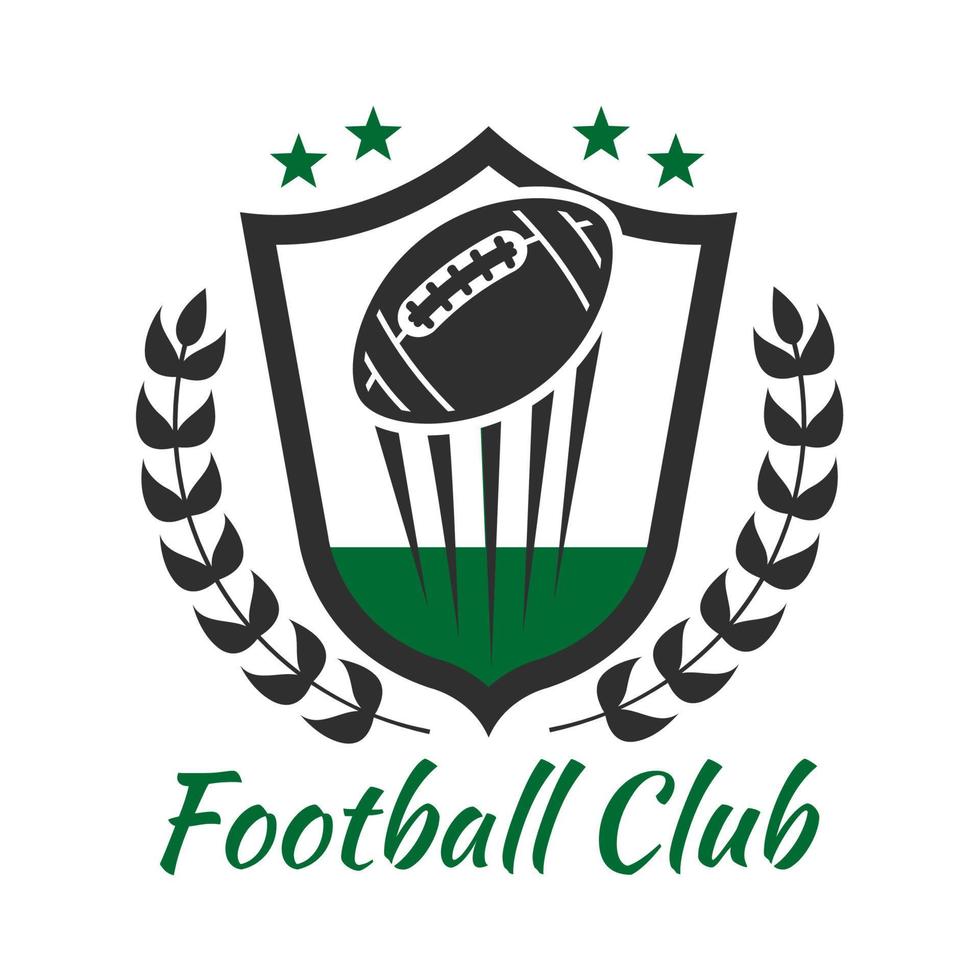 ícone de esportes de futebol com bola no escudo heráldico vetor