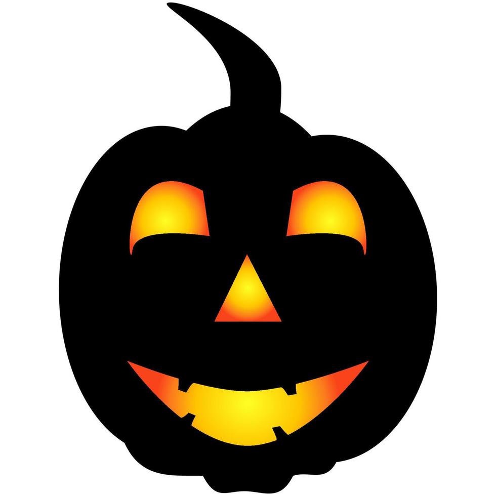 ícone de abóbora de halloween. símbolo de outono. abóbora assustadora de halloween com um sorriso, olhos ardentes. vetor