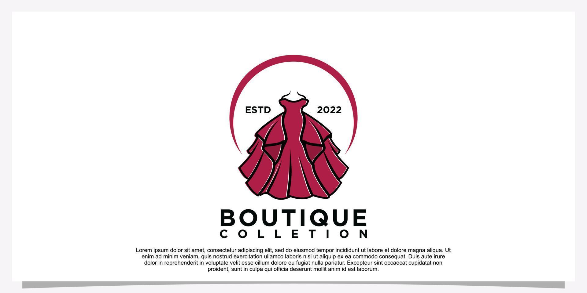 logotipo de boutique de moda e emblema de etiqueta de logotipo de loja vetor premium