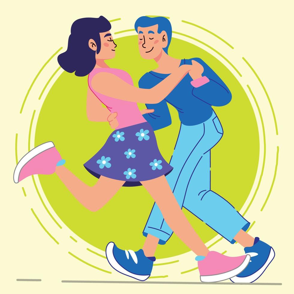 conceito de casal dançando vetor
