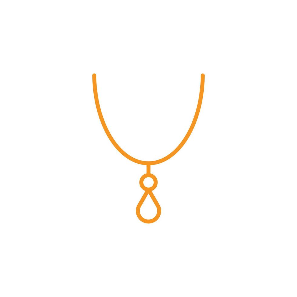 colar de vetor laranja eps10 ou ícone de arte de linha pingente isolado no fundo branco. símbolo de contorno de medalhão em um estilo moderno simples e moderno para o design do seu site, logotipo e aplicativo móvel