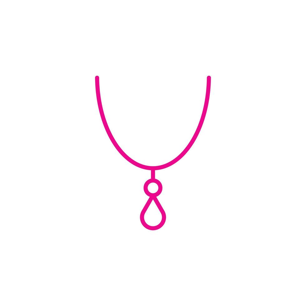 colar de vetor rosa eps10 ou ícone de arte de linha pingente isolado no fundo branco. símbolo de contorno de medalhão em um estilo moderno simples e moderno para o design do seu site, logotipo e aplicativo móvel