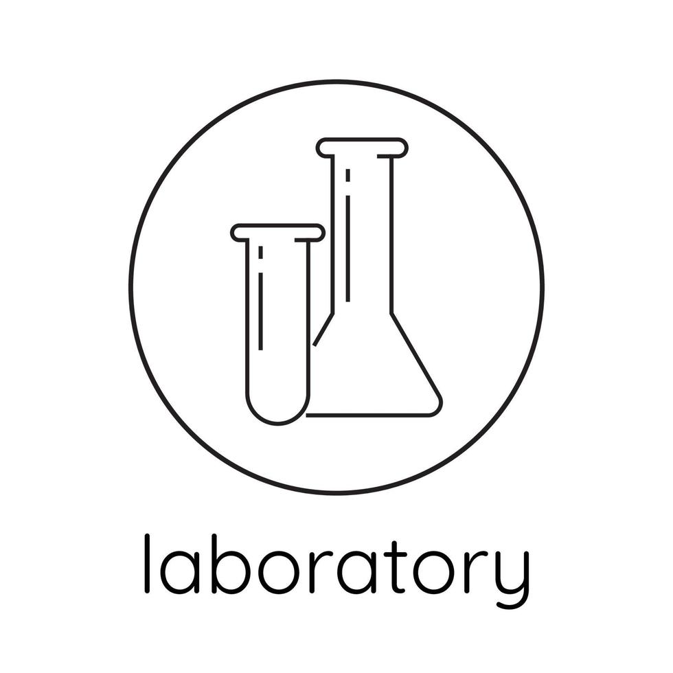 frascos de laboratório de ícone de linha vetor
