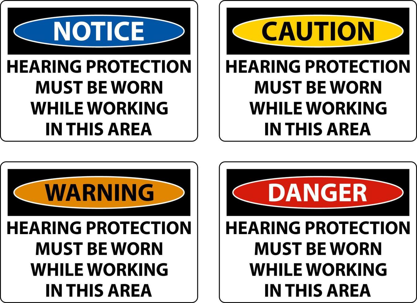 proteção auditiva deve ser usada sinal em fundo branco vetor