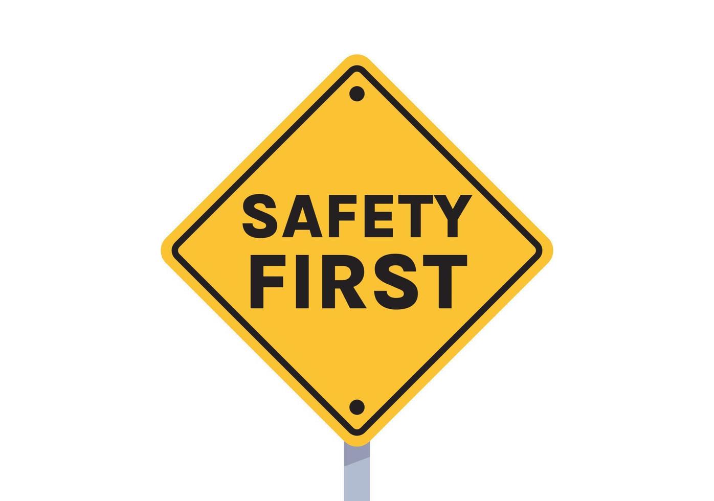 segurança primeira tabuleta e primeiro sinal, trabalho, segurança, perigos de trabalho de cautela, ilustração vetorial plana de vigilância dangel. vetor