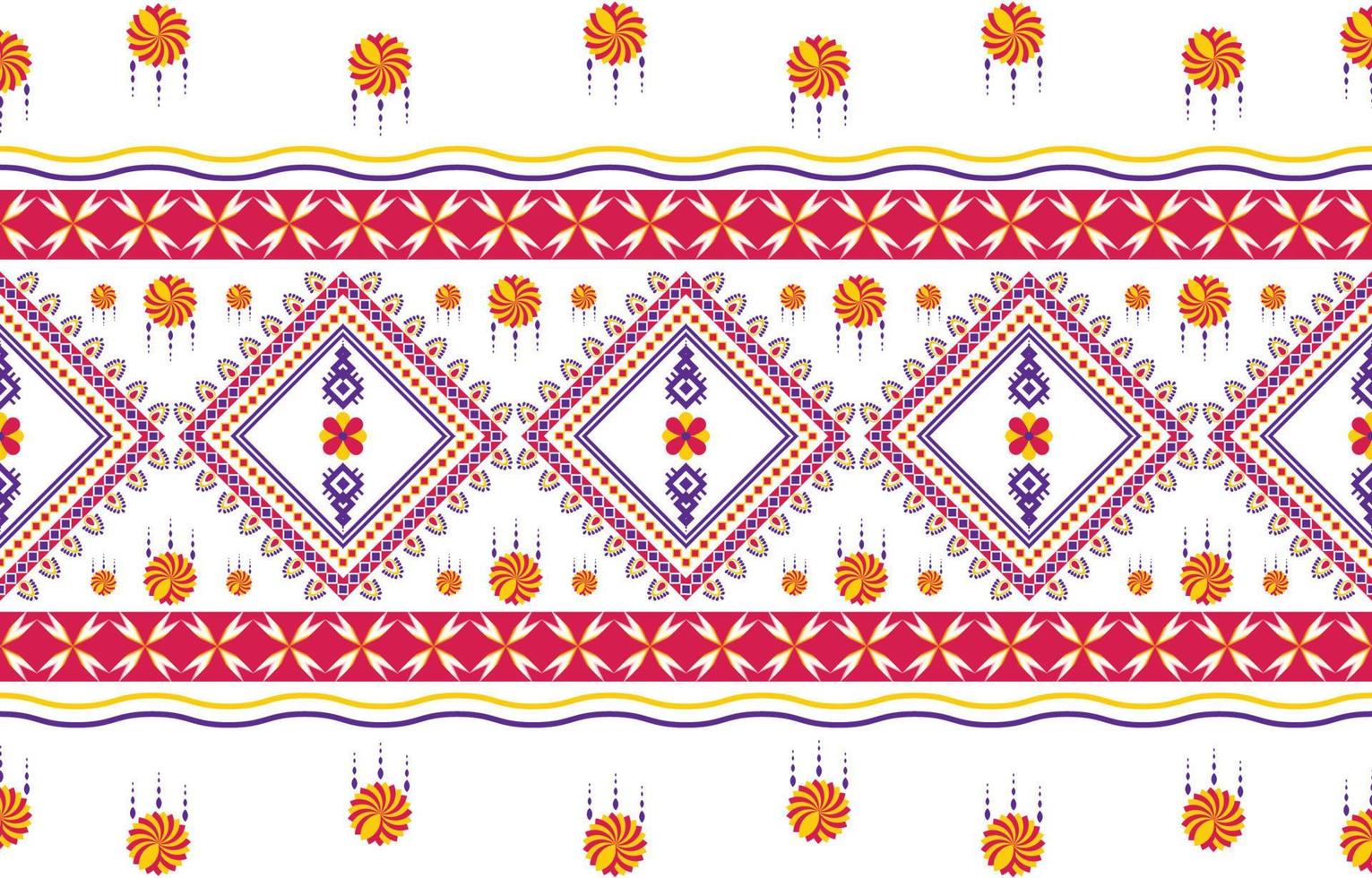 design tradicional padrão geométrico étnico oriental ikat sem costura para plano de fundo, tapete, papel de parede, roupas, embrulho, batik, tecido, ilustração vetorial. estilo bordado. vetor