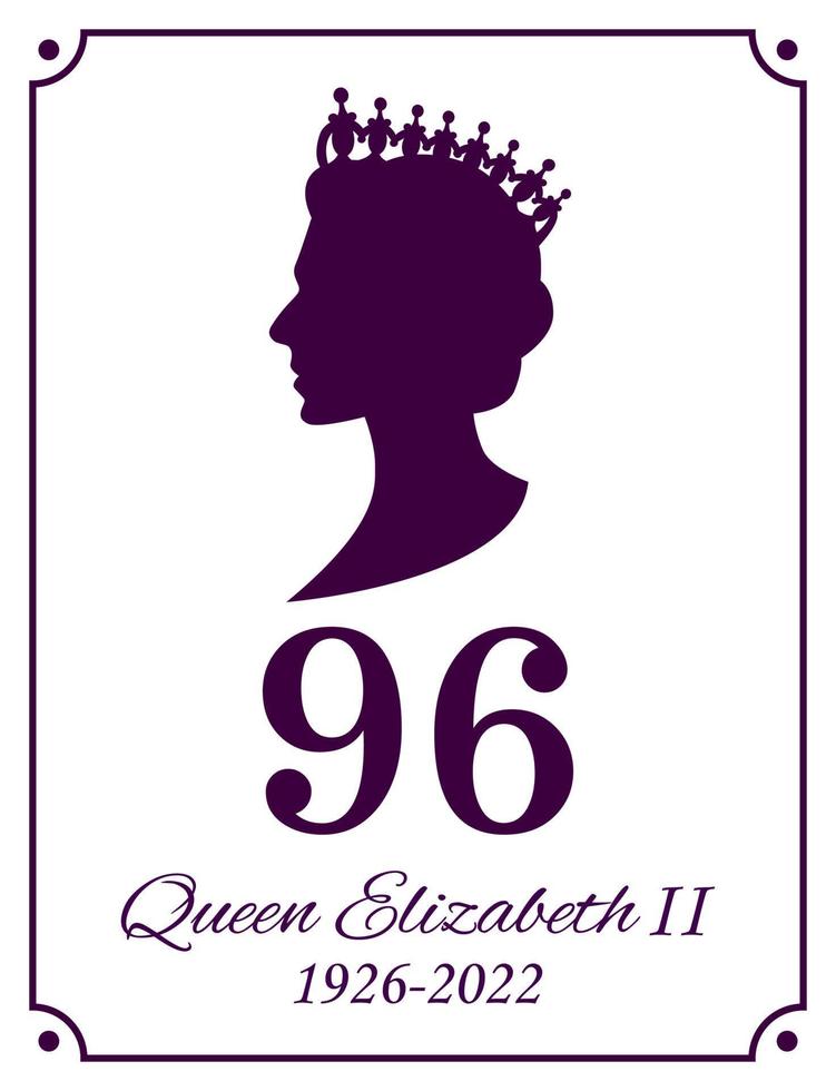 londres, inglaterra 09.10.2022 morte rainha elizabeth. perfil lateral em coroa. vetor