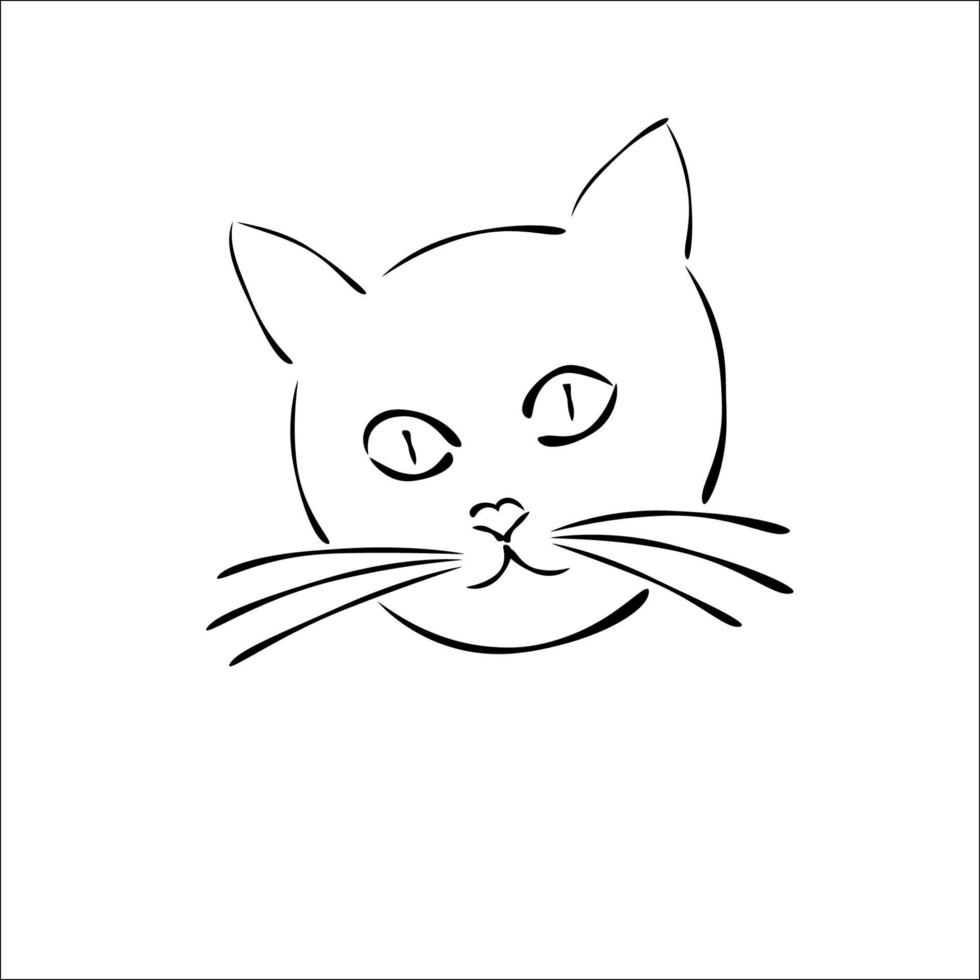 desenho de contorno de um gato para um logotipo. adequado para clínicas veterinárias, lojas, ração animal. vetor