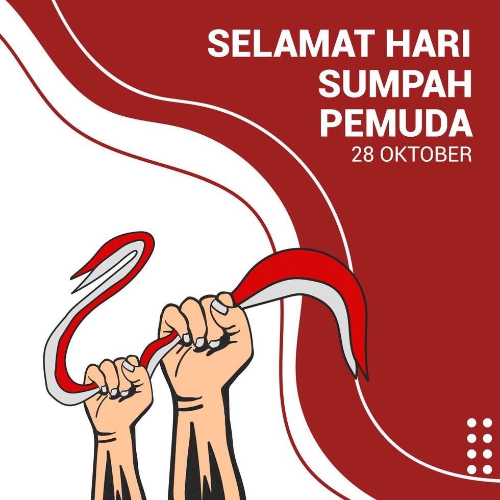 promessa de juventude indonésia feliz, sumpah pemuda, ilustração vetorial. 28 de outubro dia do compromisso da juventude. adequado para cartão vetor