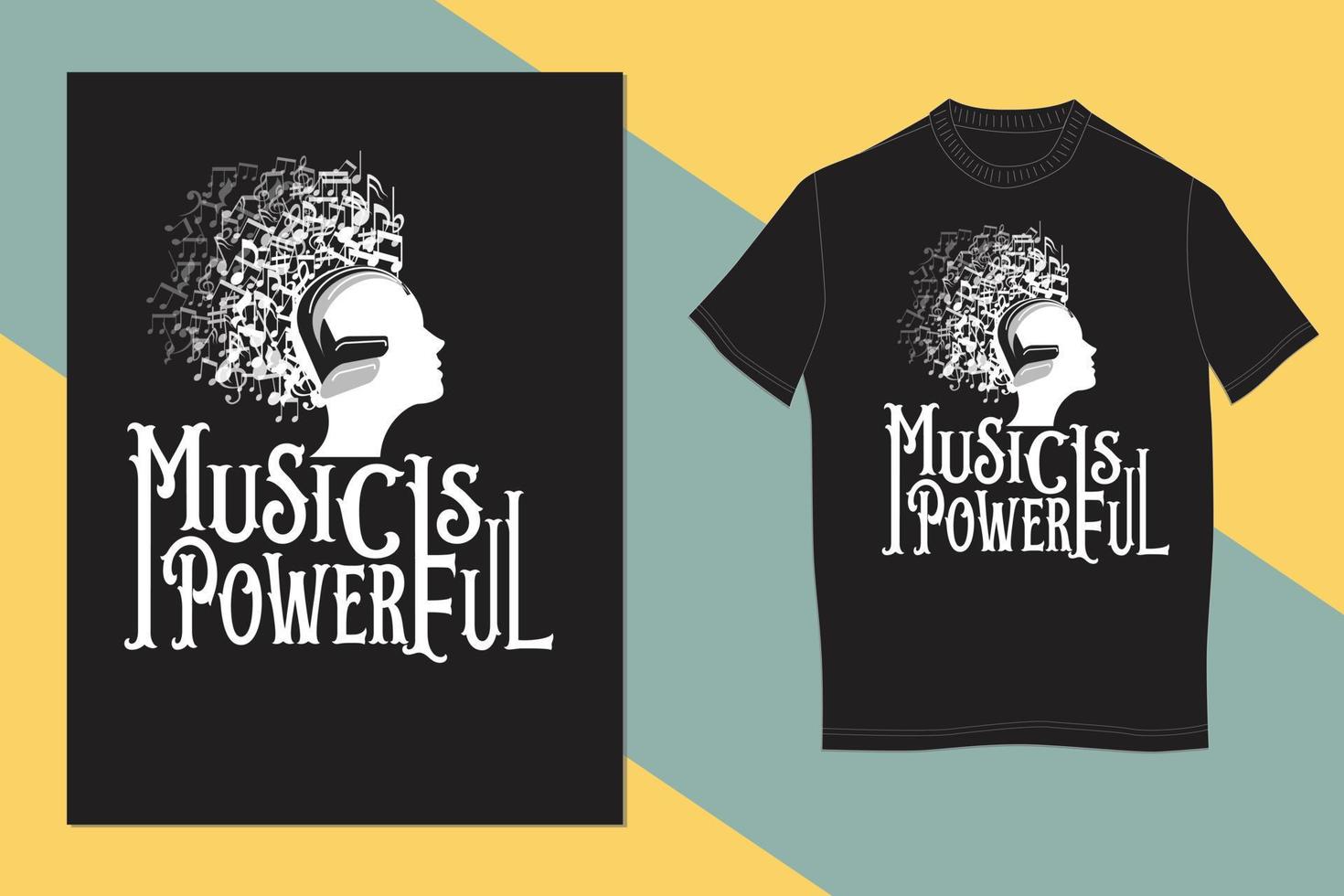 design de camiseta de música vetor