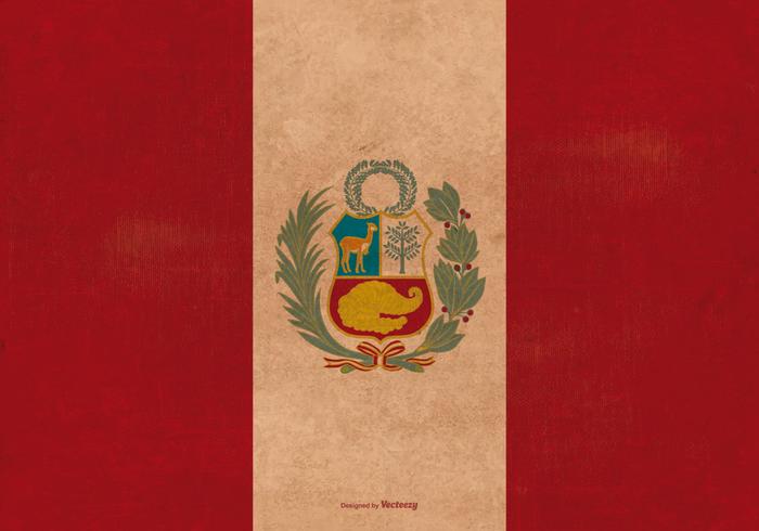 Bandeira do Grunge Vintage do Peru vetor