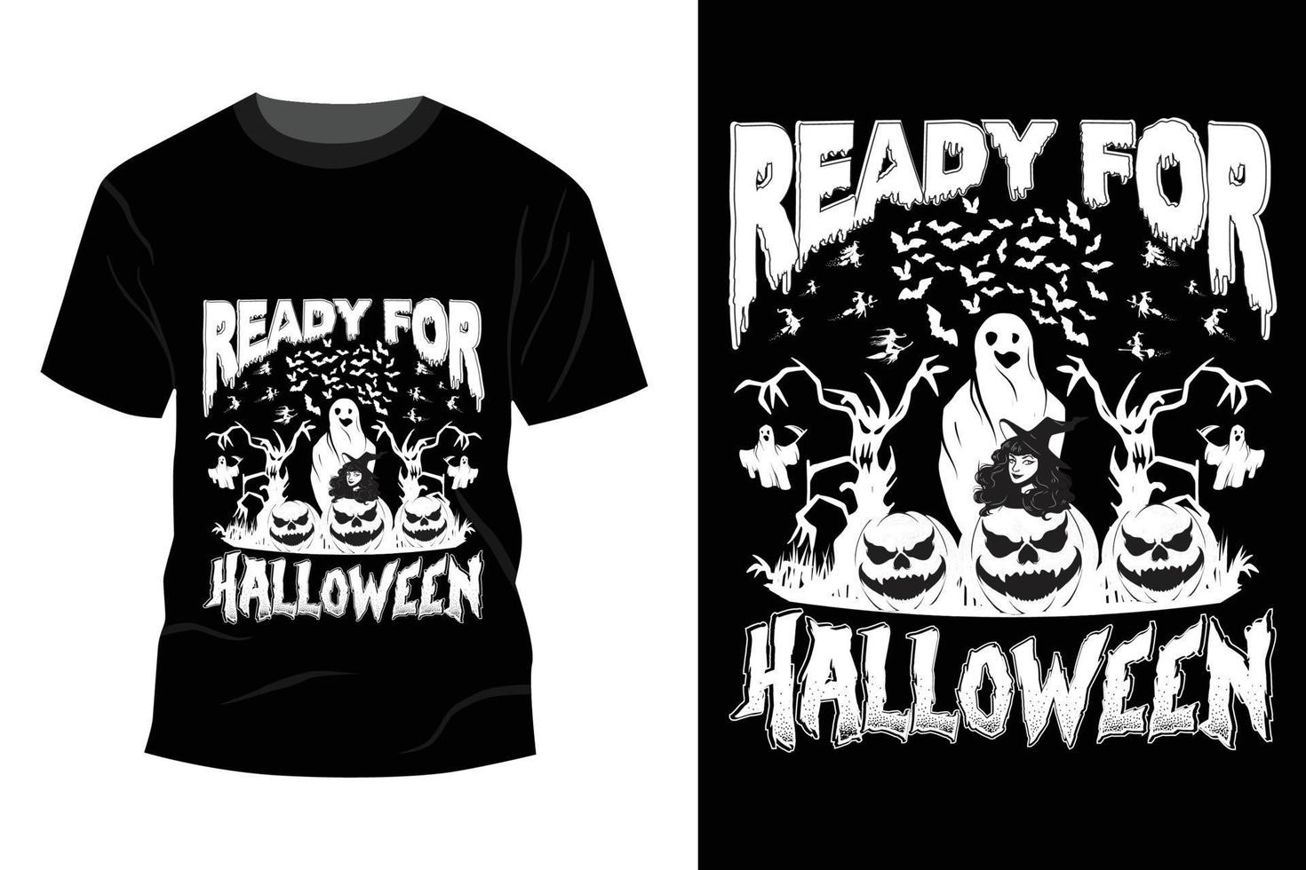 desenho de t-shirt halloween vetor