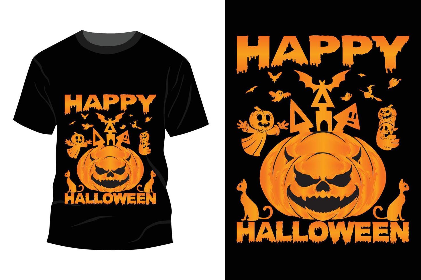 desenho de t-shirt halloween vetor