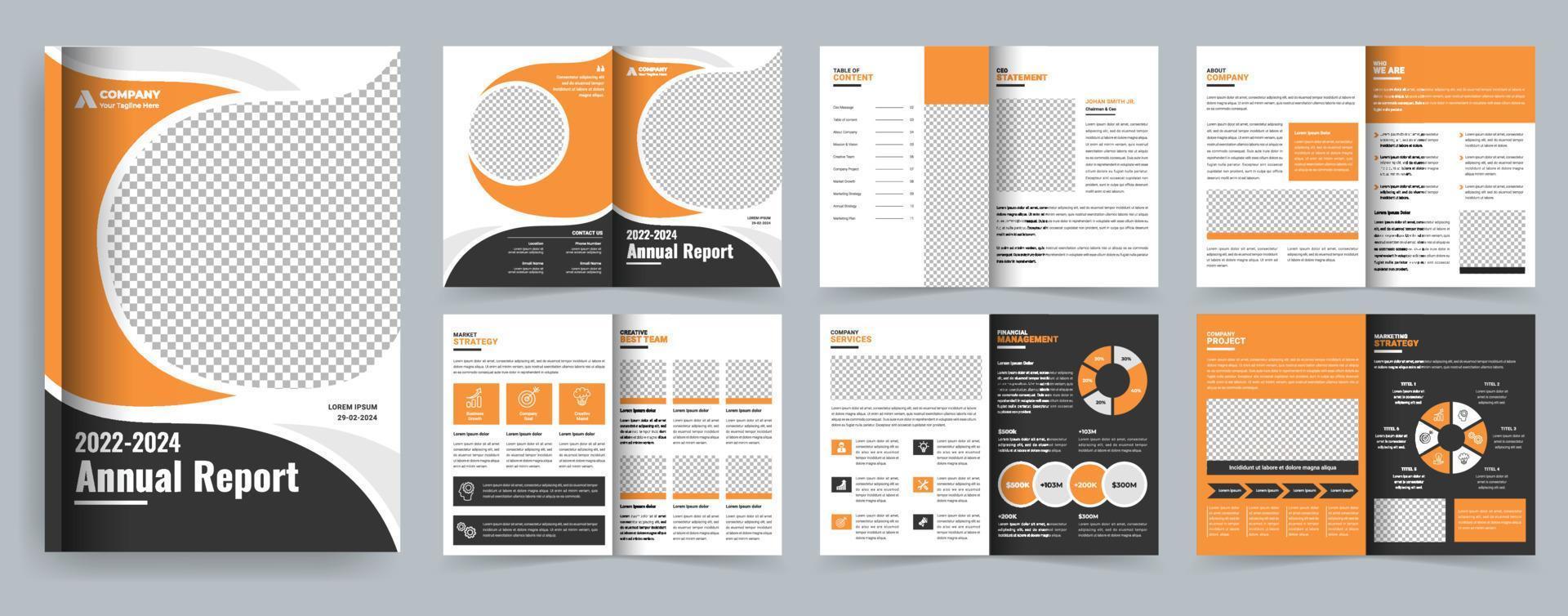 modelo de folheto de negócios amarelo e relatório anual ou perfil da empresa ou modelo de design de layout de proposta de projeto vetor